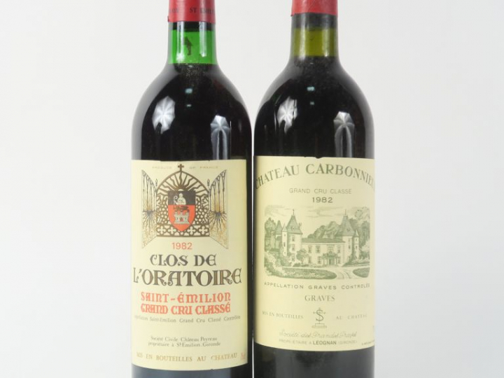 2 BOUTEILLES 1982 : 1 CLOS DE L'ORATOIRE GCC ST EMILION BG - 1 CHÂTEAU