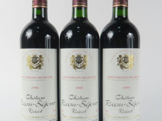 Vente aux enchères 3 BOUTEILLES CHÂTEAU BEAU SEJOUR BECOT 1er GCC ST EMILION - 1999