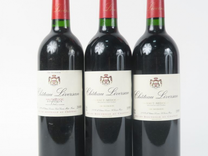 3 BOUTEILLES CHÂTEAU LIVERSAN CB HAUT MEDOC - 2 de 1999/1 de 2000