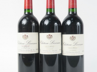 Vente aux enchères 3 BOUTEILLES CHÂTEAU LIVERSAN CB HAUT MEDOC - 2 de 1999/1 de 2000