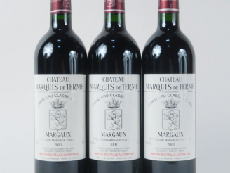 Vente aux enchères 3 BOUTEILLES CHÂTEAU MARQUIS DE TERME GCC MARGAUX - 2000