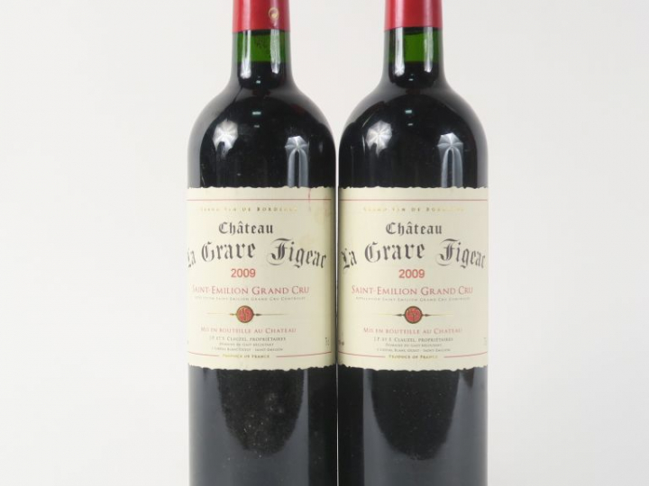 2 BOUTEILLES CHÂTEAU LA GRAVE FIGEAC GC ST EMILION - 2009