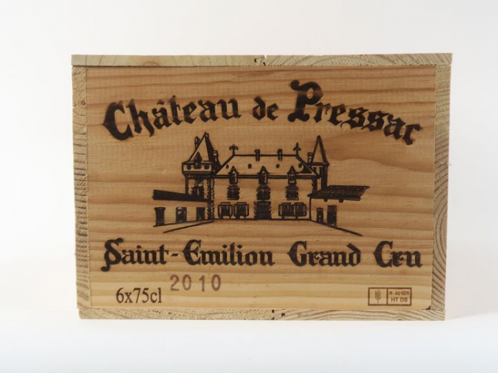 6 BOUTEILLES CHÂTEAU DE PRESSAC GC ST EMILION - 2010 - CBO