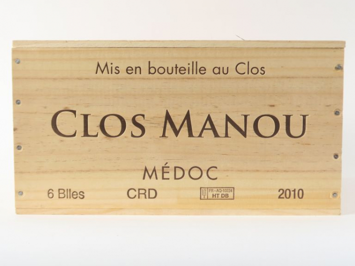 6 BOUTEILLES CLOS MANOU MEDOC - 2010 - CBO