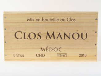 Vente aux enchères 6 BOUTEILLES CLOS MANOU MEDOC - 2010 - CBO