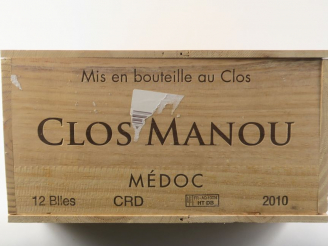 Vente aux enchères 12 BOUTEILLES CLOS MANOU MEDOC - 2010 - CBO
