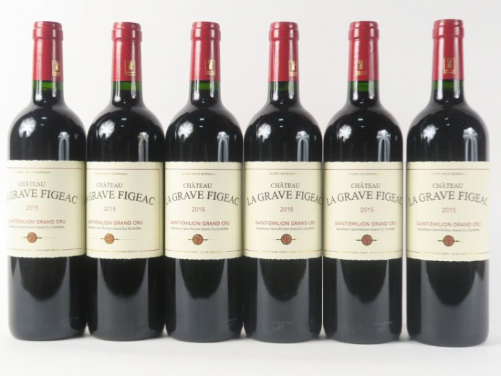 6 BOUTEILLES CHÂTEAU LA GRAVE FIGEAC GC ST EMILION - 2015