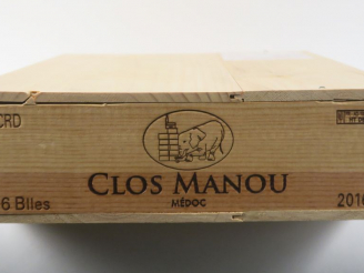 Vente aux enchères 6 BOUTEILLES CLOS MANOU MEDOC - 2016 - CBO