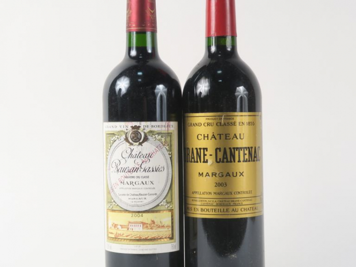 2 BOUTEILLES GCC MARGAUX : 1 CHÂTEAU BRANE CANTENAC GCC 2003 - 1 CHÂTE
