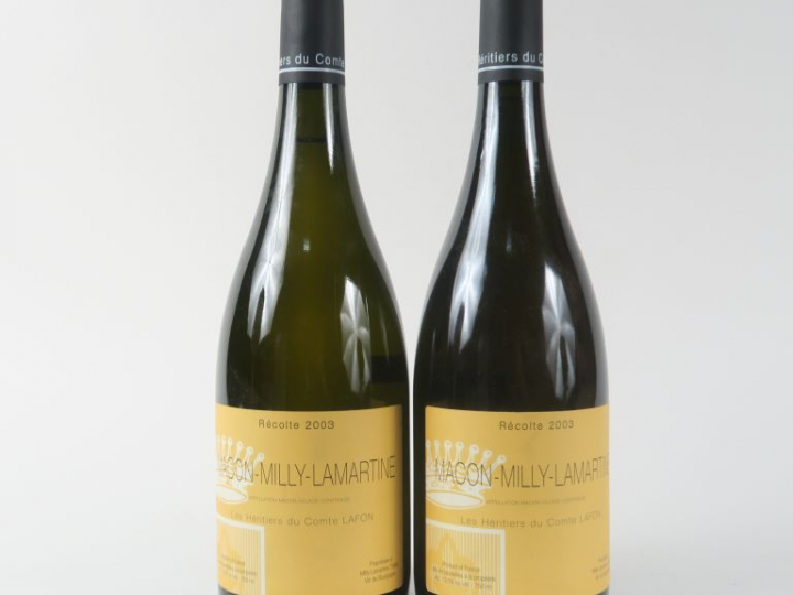 2 BOUTEILLES MACON MILLY LAMARTINE LES HERTIERS DU COMTE LAFON - 2003