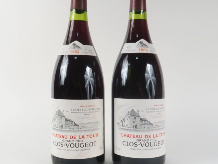 2 MAGNUMS CLOS VOUGEOT GC CHÂTEAU DE LA TOUR - 1985