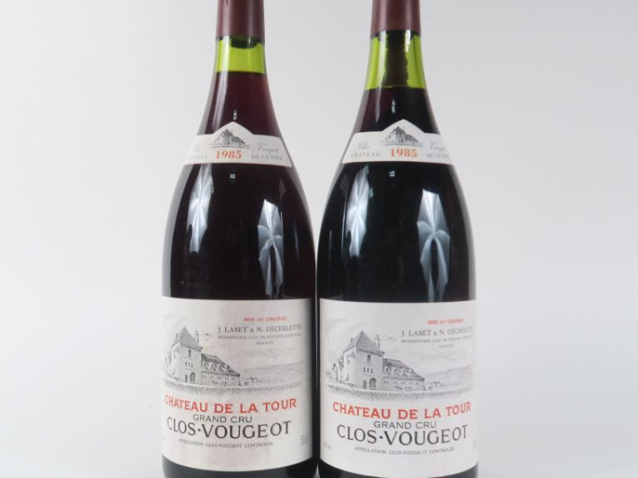 2 MAGNUMS CLOS VOUGEOT GC CHÂTEAU DE LA TOUR - 1985