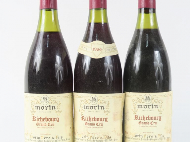 3 BOUTEILLES RICHEBOURG GC MORIN - 1986 - 2 PRÉSUMÉES