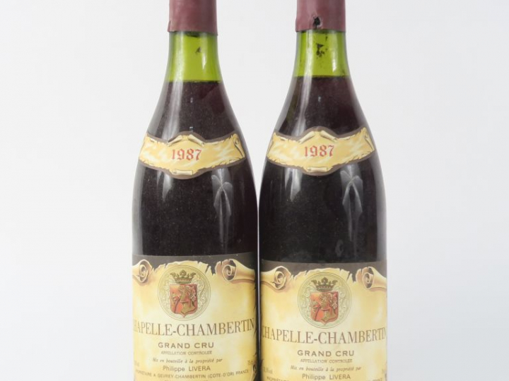 2 BOUTEILLES CHAPELLE CHAMBERTIN GC PHILIPPE LIVERA - 1987