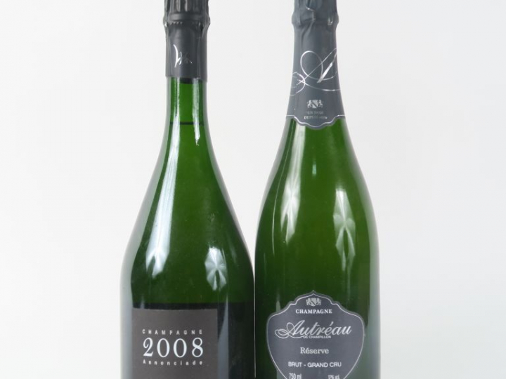 2 BOUTEILLES CHAMPAGNE : 1 AUTRÉAU 'RESERVE' - 1 LOUIS HUOT 'ANONCIADE