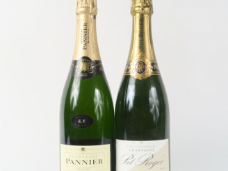 Vente aux enchères 2 BOUTEILLES CHAMPAGNE : 1 POL ROGER - 1 PANNIER