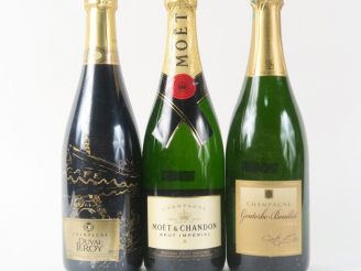 Vente aux enchères 3 BOUTEILLES CHAMPAGNE : 1 MOËT   CHANDON BRUT IMPERIAL - 1 DUVAL LERO