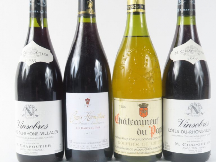4 BOUTEILLES : 2 CÔTES DU RHÔNE VILLAGES 'VINSOBRES' M. CHAPOUTIER 199