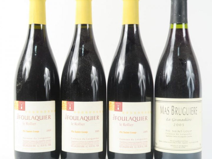 4 BOUTEILLES COTEAUX DU LANGUEDOC 2005 : 1 MAS BRUGUIERE 'LA GRENADIER