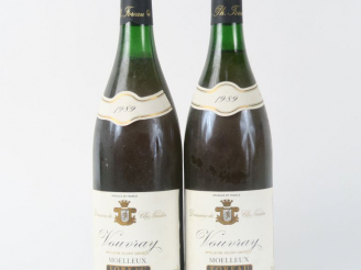 Vente aux enchères 2 BOUTEILLES VOUVRAY 'MOELLEUX' DOMAINE DU CLOS NAUDIN FOREAU - 1989