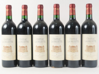 Vente aux enchères 6 BOUTEILLES CHÂTEAU LAGREZETTE CAHORS - 2001