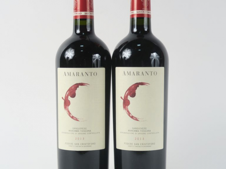 2 BOUTEILLES AMARANTO SANGIOVESE MAREMMA TOSCANE - 2013