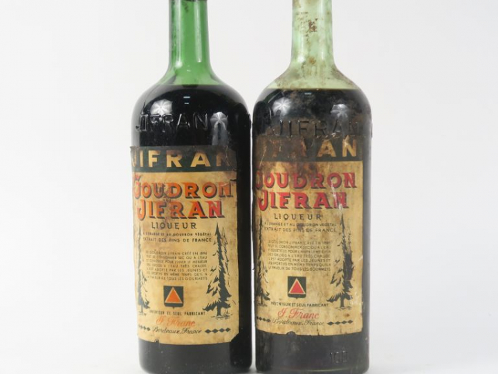 2 VIEILLES BOUTEILLES GOUDRON JIFFRAN - EA/BS
