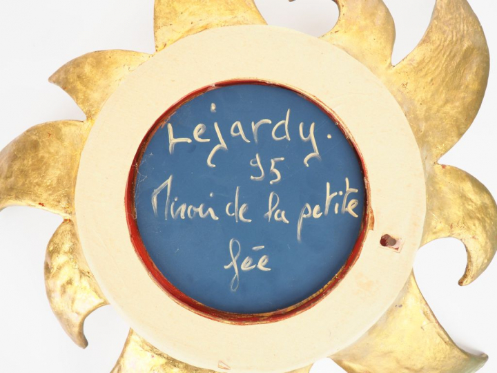 LEJARDY.  "le miroir de la petite fée". Céramique et verre, signée au 