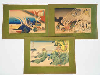 Vente aux enchères D’après HOKUSAI, Estampes oban yoko-e de la série Shokoku meikyô kiran