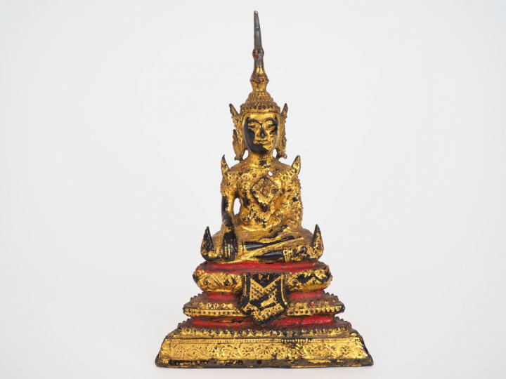 Rattanakosin, XIXe siècle Bouddha en bronze doré, reposant assis sur u