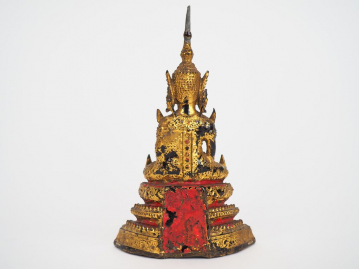 Rattanakosin, XIXe siècle Bouddha en bronze doré, reposant assis sur u