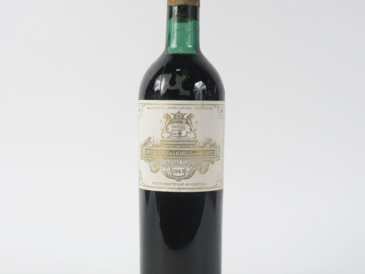 1 BOUTEILLE CHÂTEAU FILHOT SAUTERNES - 1943 - LB/ETIQUETTE AU DOS AB
