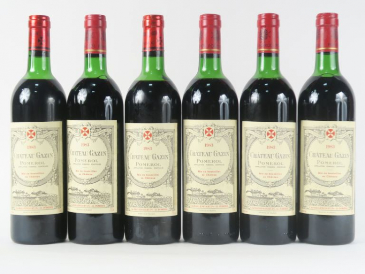 6 BOUTEILLES CHÂTEAU GAZIN POMEROL - 1983 - HEP