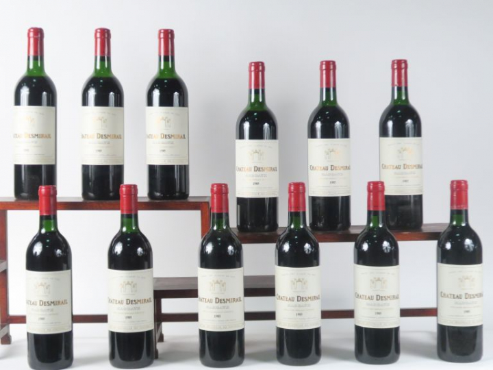 12 BOUTEILLES CHÂTEAU DESMIRAIL GCC MARGAUX - 1985 - CBO - 6 BG/2 LB/1