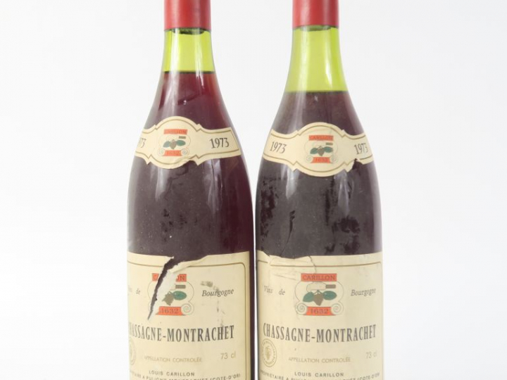 2 BOUTEILLES CHASSAGNE MONTRACHET LOUIS CARILLON - 1973 - 1 EA