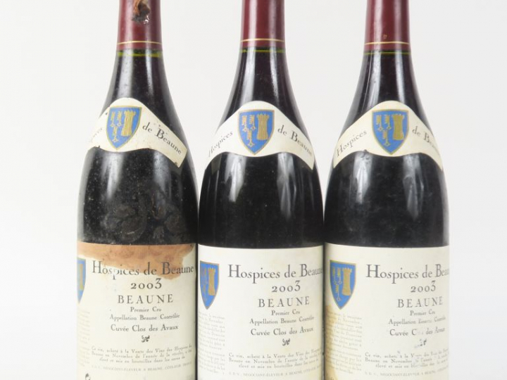 3 BOUTEILLES BEAUNE 1er CRU 'CUVÉE CLOS DES AVAUX' HOSPICES DE BEAUNE 