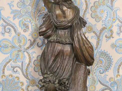 CLESINGER.  "Danseuse au tambourin".  Bronze XIXème à patine brune Sig