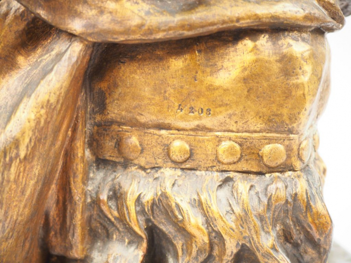 Groupe XIXème en bronze et marbre gris "Madame Vigée Lebrun et sa fill