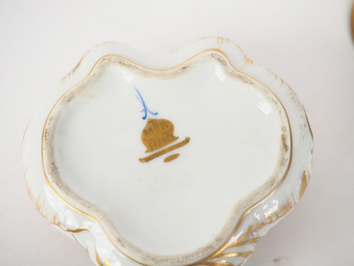 Encrier en cristal Vase en opaline 1900 portant une étiquette de la ma