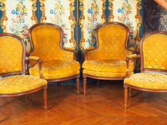 Vente aux enchères Mobilier de salon comprenant : une paire de bergères et une paire de f