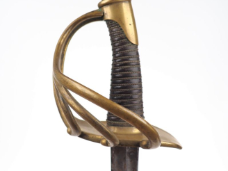 Vente aux enchères Sabre troupe de cavalerie lourde modèle 1816, lame droite à 2 gorges, 