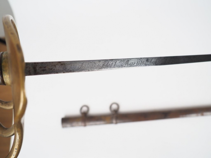 Sabre troupe de cavalerie de réserve modèle 1854, fabrication manufact