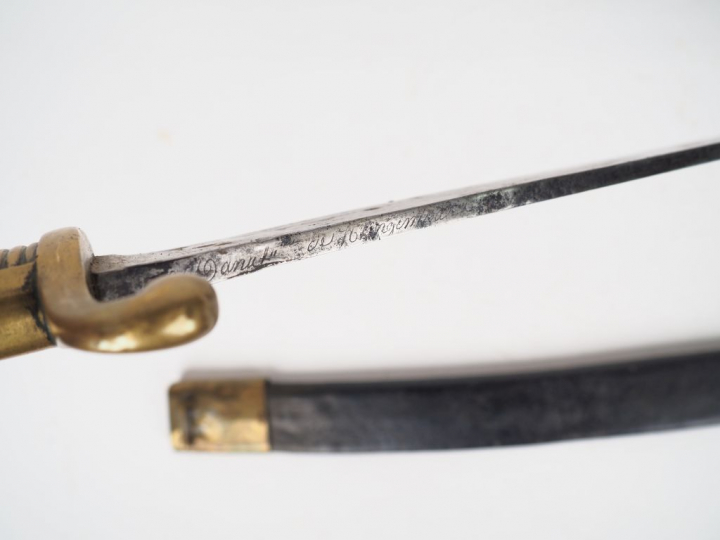 Sabre briquet d’infanterie modèle an XI, marquage de lame difficilemen