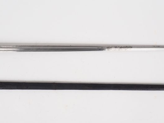 Epée à clavier d’officier Second Empire, lame droite symétrique à 4 pa