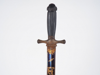 Vente aux enchères Dague de vénerie ou de fonctionnaire forestier, lame symétrique à quat