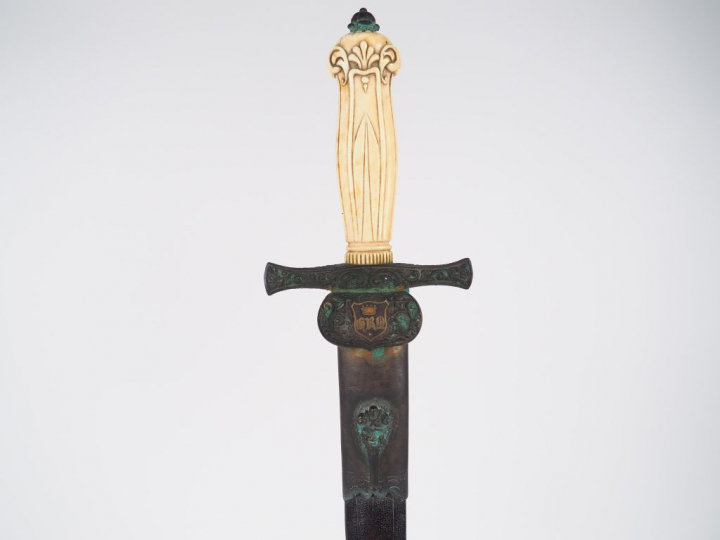 Superbe dague de vénerie de fabrication bourgeoise époque Napoléon III