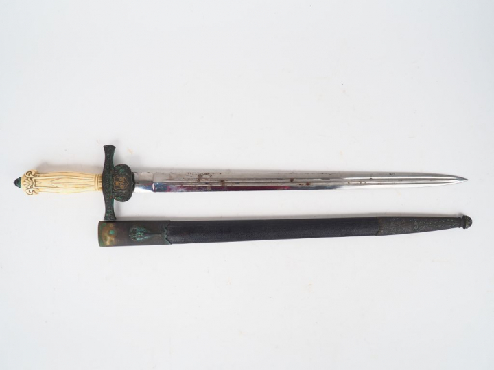 Superbe dague de vénerie de fabrication bourgeoise époque Napoléon III