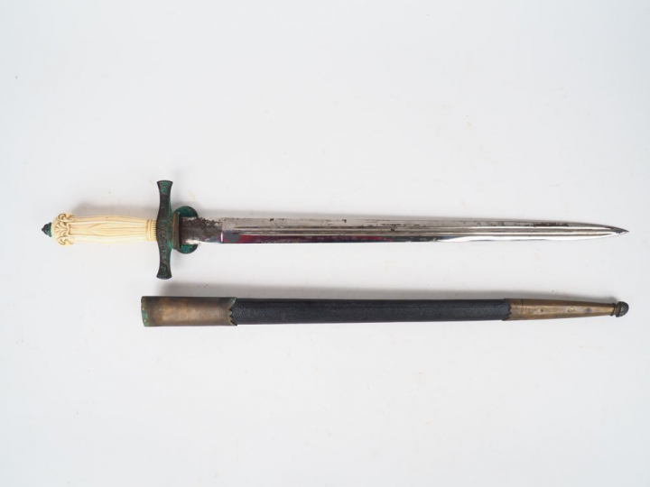 Superbe dague de vénerie de fabrication bourgeoise époque Napoléon III