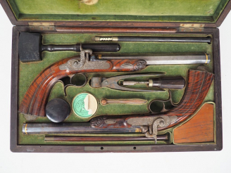 Vente aux enchères Coffret de tir ou de duel par la prestigieuse Maison "Devisme à Paris"