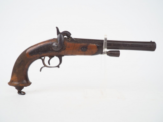 Vente aux enchères Beau pistolet d’officier modèle 1833 second type, platine à l’arrière 